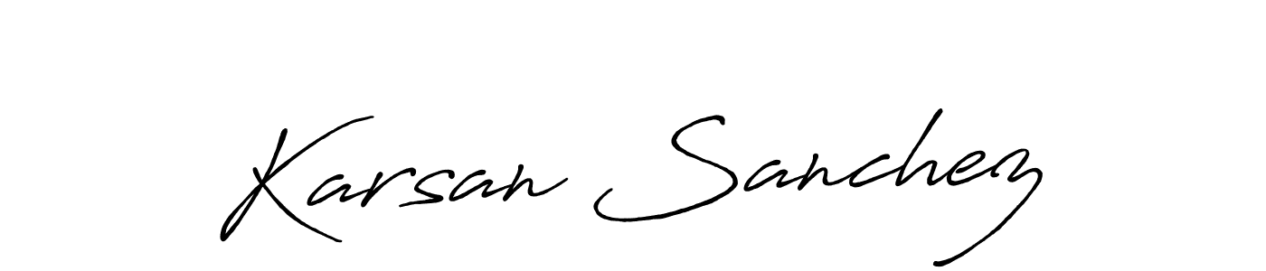 How to make Karsan Sanchez name signature. Use Antro_Vectra_Bolder style for creating short signs online. This is the latest handwritten sign. Karsan Sanchez signature style 7 images and pictures png