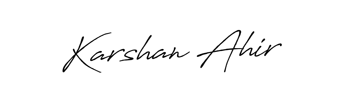 Create a beautiful signature design for name Karshan Ahir. With this signature (Antro_Vectra_Bolder) fonts, you can make a handwritten signature for free. Karshan Ahir signature style 7 images and pictures png