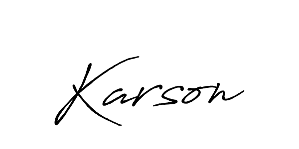 if you are searching for the best signature style for your name Karson. so please give up your signature search. here we have designed multiple signature styles  using Antro_Vectra_Bolder. Karson signature style 7 images and pictures png