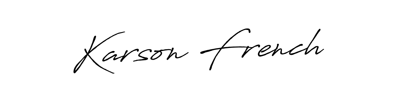 How to make Karson French signature? Antro_Vectra_Bolder is a professional autograph style. Create handwritten signature for Karson French name. Karson French signature style 7 images and pictures png