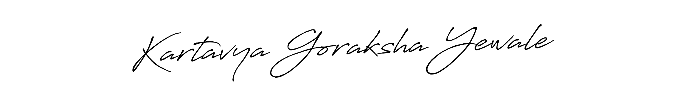 Make a beautiful signature design for name Kartavya Goraksha Yewale. With this signature (Antro_Vectra_Bolder) style, you can create a handwritten signature for free. Kartavya Goraksha Yewale signature style 7 images and pictures png