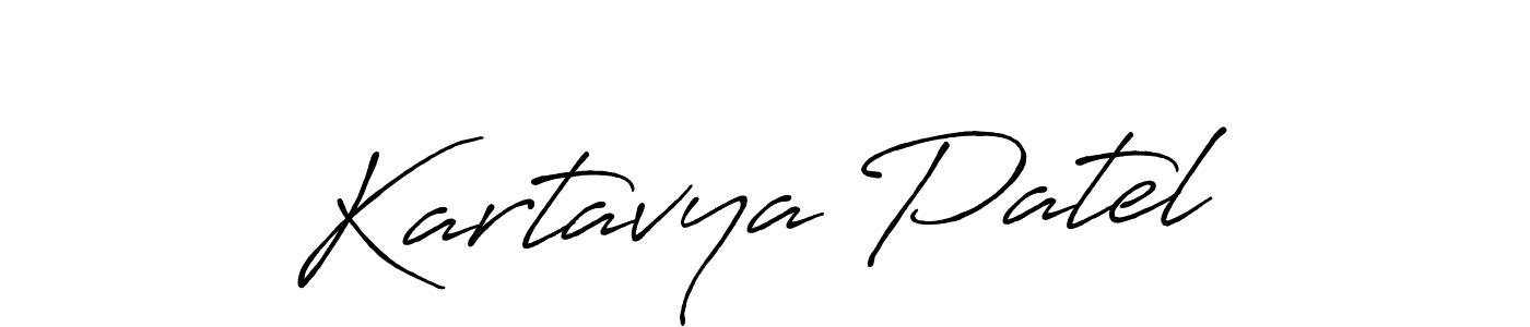 Make a beautiful signature design for name Kartavya Patel. With this signature (Antro_Vectra_Bolder) style, you can create a handwritten signature for free. Kartavya Patel signature style 7 images and pictures png