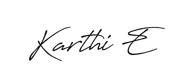 Create a beautiful signature design for name Karthi E. With this signature (Antro_Vectra_Bolder) fonts, you can make a handwritten signature for free. Karthi E signature style 7 images and pictures png