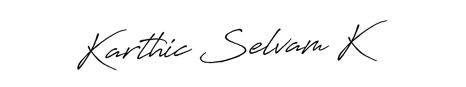 Also we have Karthic Selvam K name is the best signature style. Create professional handwritten signature collection using Antro_Vectra_Bolder autograph style. Karthic Selvam K signature style 7 images and pictures png