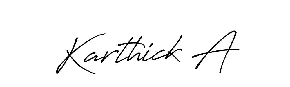 This is the best signature style for the Karthick A name. Also you like these signature font (Antro_Vectra_Bolder). Mix name signature. Karthick A signature style 7 images and pictures png