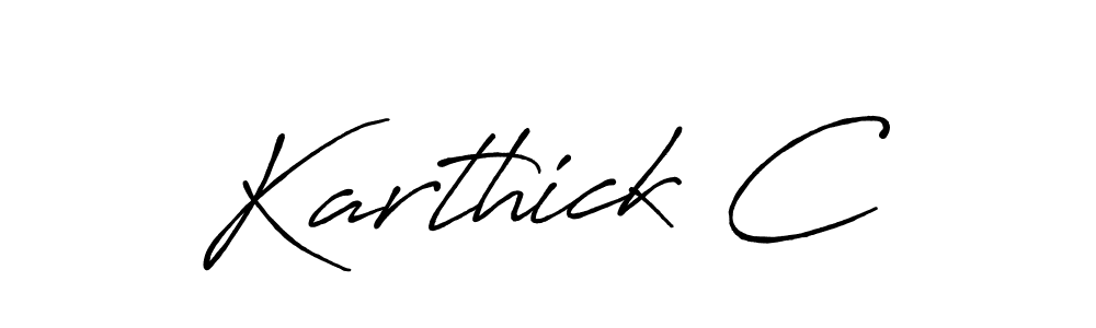 Make a beautiful signature design for name Karthick C. With this signature (Antro_Vectra_Bolder) style, you can create a handwritten signature for free. Karthick C signature style 7 images and pictures png