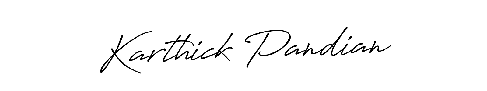 The best way (Antro_Vectra_Bolder) to make a short signature is to pick only two or three words in your name. The name Karthick Pandian include a total of six letters. For converting this name. Karthick Pandian signature style 7 images and pictures png