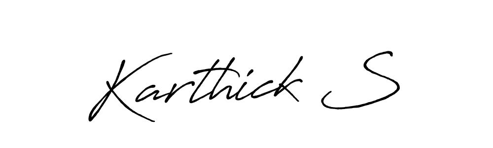 Similarly Antro_Vectra_Bolder is the best handwritten signature design. Signature creator online .You can use it as an online autograph creator for name Karthick S. Karthick S signature style 7 images and pictures png