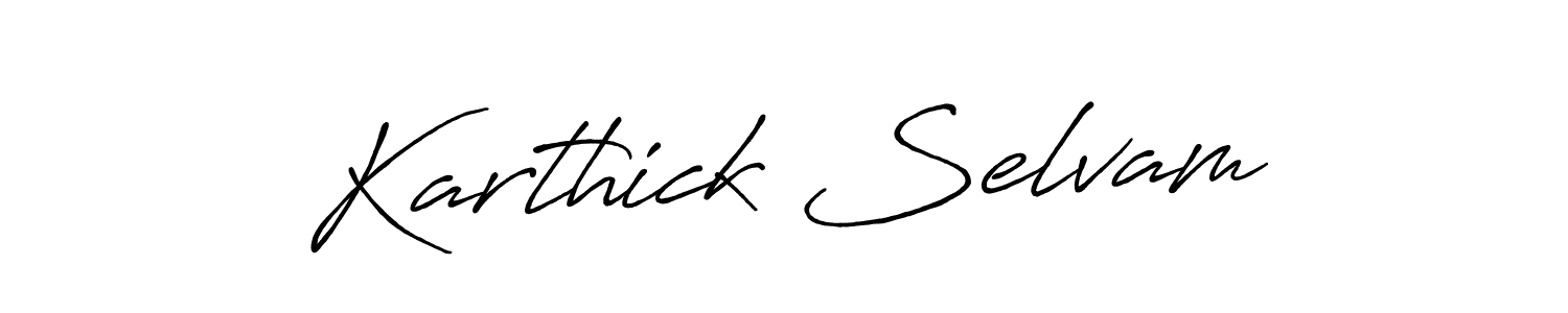 Also we have Karthick Selvam name is the best signature style. Create professional handwritten signature collection using Antro_Vectra_Bolder autograph style. Karthick Selvam signature style 7 images and pictures png