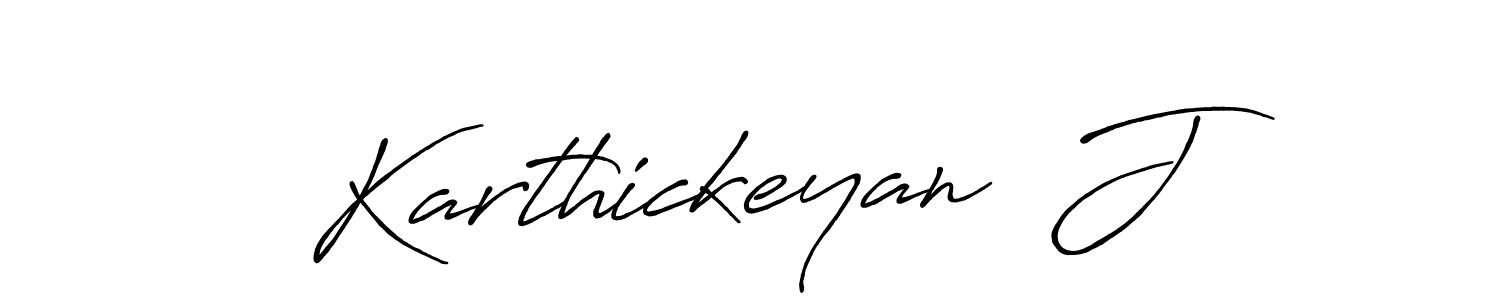 Create a beautiful signature design for name Karthickeyan  J. With this signature (Antro_Vectra_Bolder) fonts, you can make a handwritten signature for free. Karthickeyan  J signature style 7 images and pictures png