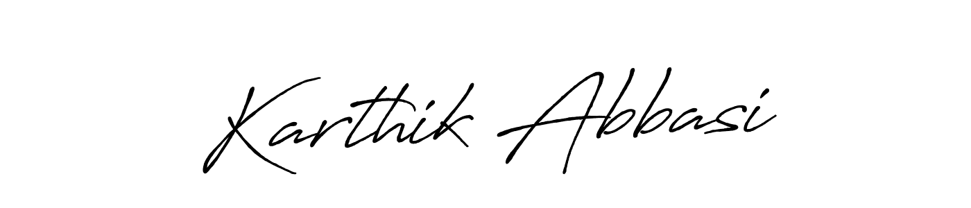 Make a beautiful signature design for name Karthik Abbasi. With this signature (Antro_Vectra_Bolder) style, you can create a handwritten signature for free. Karthik Abbasi signature style 7 images and pictures png