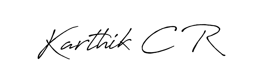 Create a beautiful signature design for name Karthik C R. With this signature (Antro_Vectra_Bolder) fonts, you can make a handwritten signature for free. Karthik C R signature style 7 images and pictures png