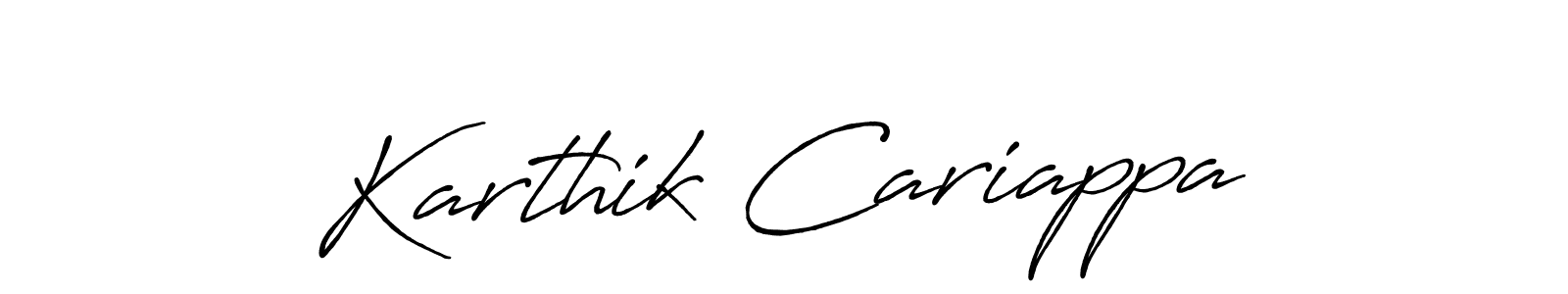 Karthik Cariappa stylish signature style. Best Handwritten Sign (Antro_Vectra_Bolder) for my name. Handwritten Signature Collection Ideas for my name Karthik Cariappa. Karthik Cariappa signature style 7 images and pictures png