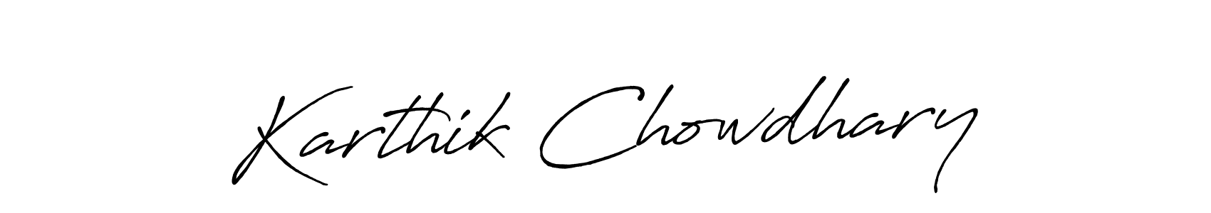 Karthik Chowdhary stylish signature style. Best Handwritten Sign (Antro_Vectra_Bolder) for my name. Handwritten Signature Collection Ideas for my name Karthik Chowdhary. Karthik Chowdhary signature style 7 images and pictures png