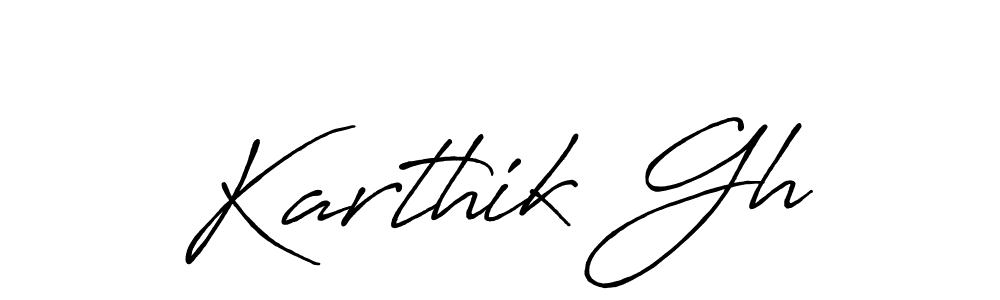 Also we have Karthik Gh name is the best signature style. Create professional handwritten signature collection using Antro_Vectra_Bolder autograph style. Karthik Gh signature style 7 images and pictures png