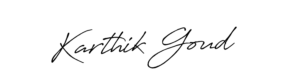 Use a signature maker to create a handwritten signature online. With this signature software, you can design (Antro_Vectra_Bolder) your own signature for name Karthik Goud. Karthik Goud signature style 7 images and pictures png