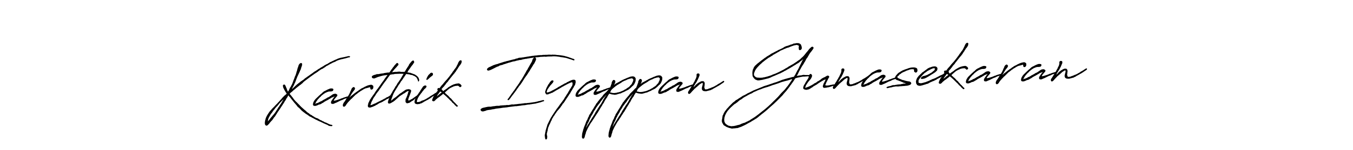Create a beautiful signature design for name Karthik Iyappan Gunasekaran. With this signature (Antro_Vectra_Bolder) fonts, you can make a handwritten signature for free. Karthik Iyappan Gunasekaran signature style 7 images and pictures png