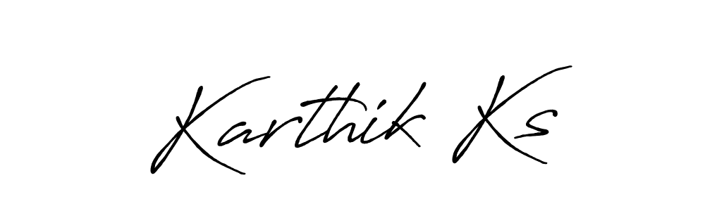 Use a signature maker to create a handwritten signature online. With this signature software, you can design (Antro_Vectra_Bolder) your own signature for name Karthik Ks. Karthik Ks signature style 7 images and pictures png