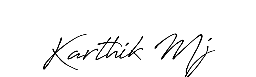 It looks lik you need a new signature style for name Karthik Mj. Design unique handwritten (Antro_Vectra_Bolder) signature with our free signature maker in just a few clicks. Karthik Mj signature style 7 images and pictures png