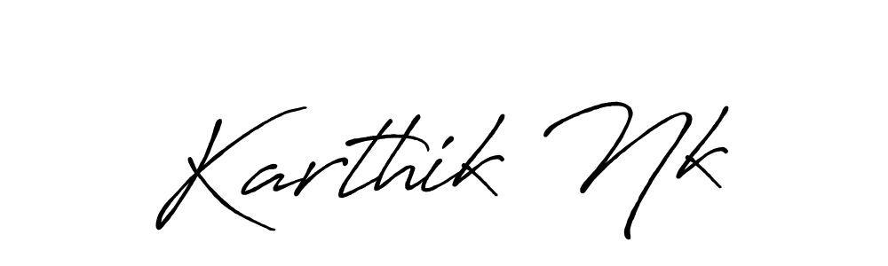 How to make Karthik Nk signature? Antro_Vectra_Bolder is a professional autograph style. Create handwritten signature for Karthik Nk name. Karthik Nk signature style 7 images and pictures png