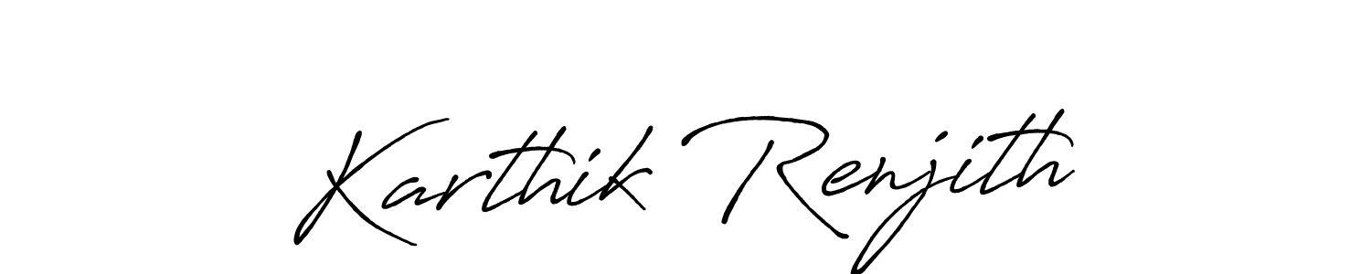 Also we have Karthik Renjith name is the best signature style. Create professional handwritten signature collection using Antro_Vectra_Bolder autograph style. Karthik Renjith signature style 7 images and pictures png