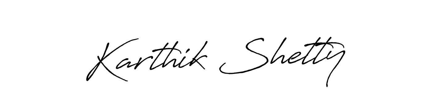 Karthik Shetty stylish signature style. Best Handwritten Sign (Antro_Vectra_Bolder) for my name. Handwritten Signature Collection Ideas for my name Karthik Shetty. Karthik Shetty signature style 7 images and pictures png