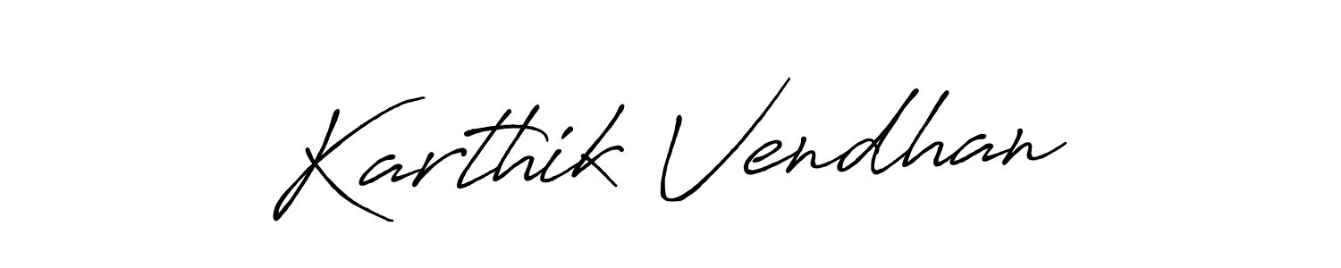 How to make Karthik Vendhan signature? Antro_Vectra_Bolder is a professional autograph style. Create handwritten signature for Karthik Vendhan name. Karthik Vendhan signature style 7 images and pictures png