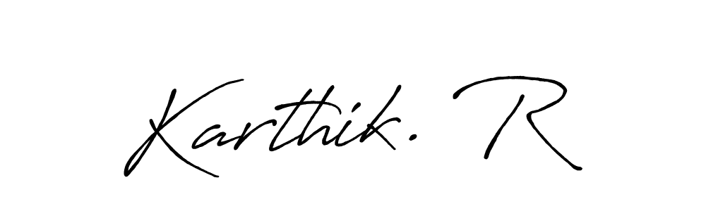 You should practise on your own different ways (Antro_Vectra_Bolder) to write your name (Karthik. R) in signature. don't let someone else do it for you. Karthik. R signature style 7 images and pictures png