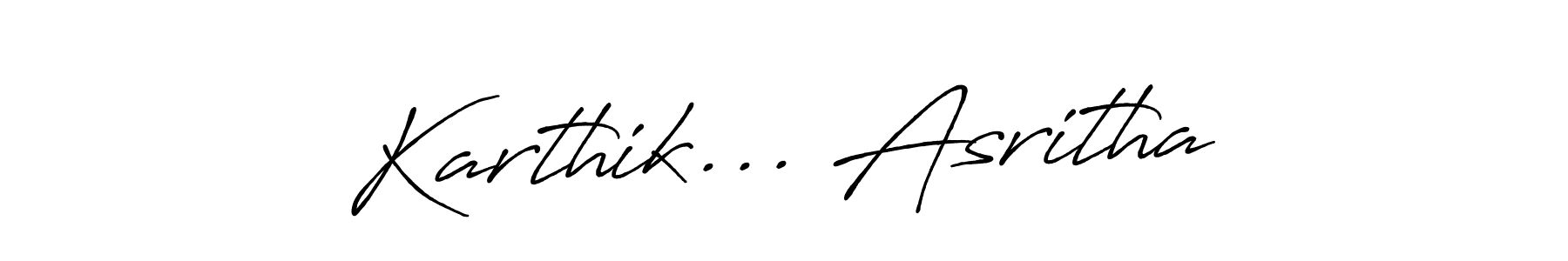 Make a beautiful signature design for name Karthik... Asritha. With this signature (Antro_Vectra_Bolder) style, you can create a handwritten signature for free. Karthik... Asritha signature style 7 images and pictures png