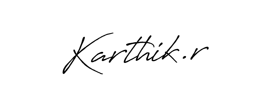 You should practise on your own different ways (Antro_Vectra_Bolder) to write your name (Karthik.r) in signature. don't let someone else do it for you. Karthik.r signature style 7 images and pictures png