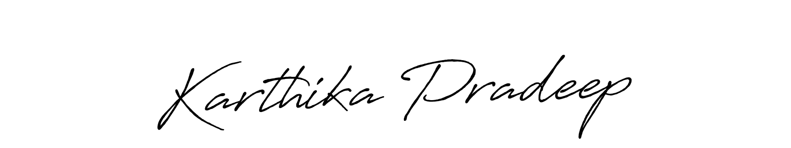 Use a signature maker to create a handwritten signature online. With this signature software, you can design (Antro_Vectra_Bolder) your own signature for name Karthika Pradeep. Karthika Pradeep signature style 7 images and pictures png