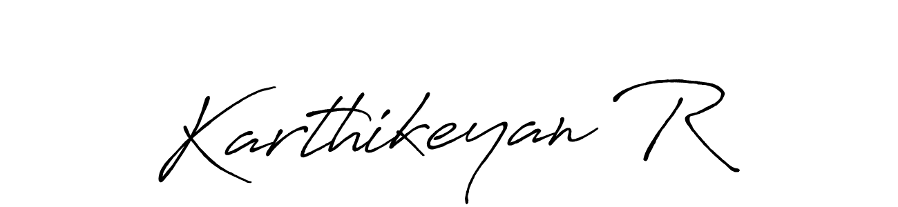 How to make Karthikeyan R signature? Antro_Vectra_Bolder is a professional autograph style. Create handwritten signature for Karthikeyan R name. Karthikeyan R signature style 7 images and pictures png