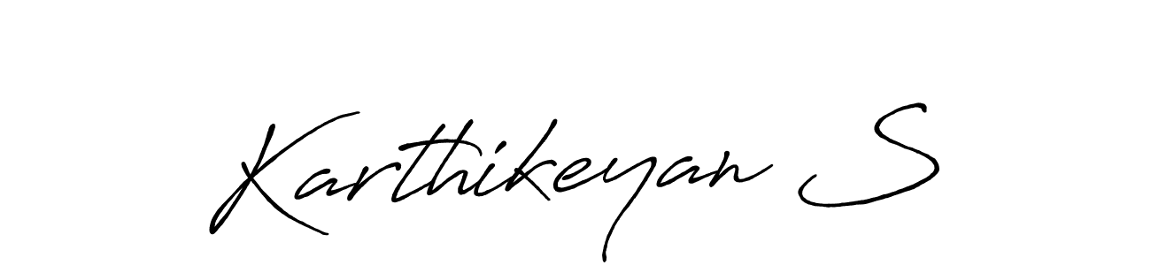 Create a beautiful signature design for name Karthikeyan S. With this signature (Antro_Vectra_Bolder) fonts, you can make a handwritten signature for free. Karthikeyan S signature style 7 images and pictures png