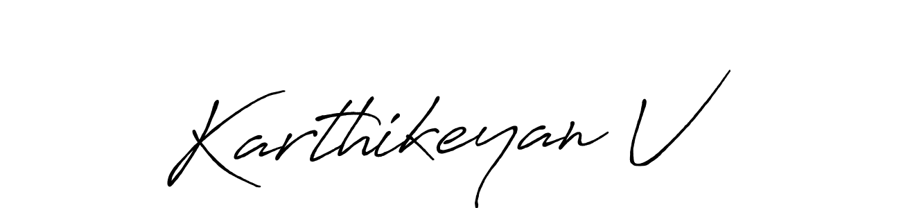 Also we have Karthikeyan V name is the best signature style. Create professional handwritten signature collection using Antro_Vectra_Bolder autograph style. Karthikeyan V signature style 7 images and pictures png