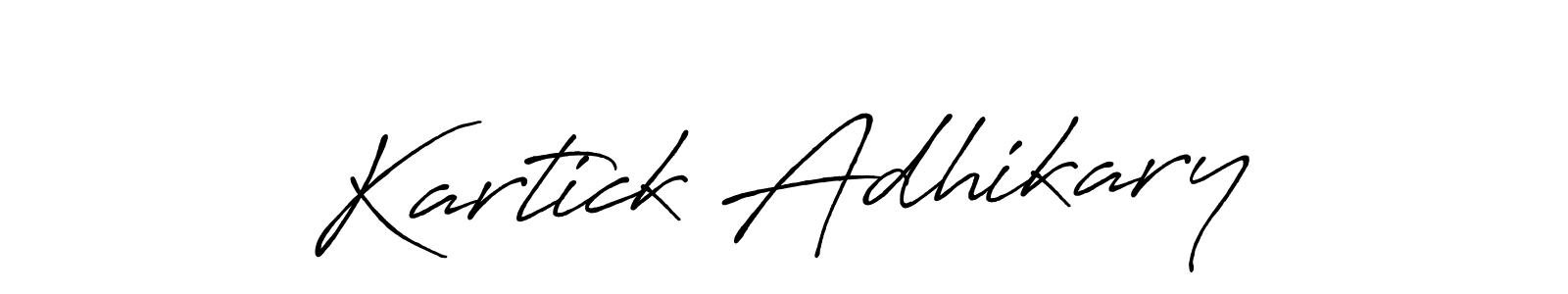 Make a beautiful signature design for name Kartick Adhikary. With this signature (Antro_Vectra_Bolder) style, you can create a handwritten signature for free. Kartick Adhikary signature style 7 images and pictures png