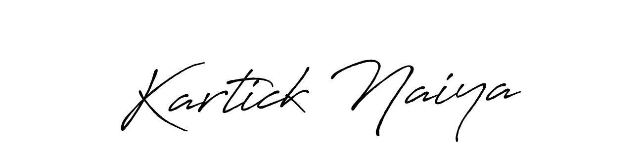 Create a beautiful signature design for name Kartick Naiya. With this signature (Antro_Vectra_Bolder) fonts, you can make a handwritten signature for free. Kartick Naiya signature style 7 images and pictures png