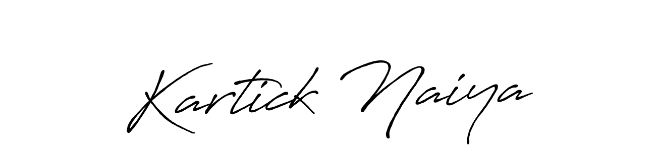 Create a beautiful signature design for name Kartick Naiya. With this signature (Antro_Vectra_Bolder) fonts, you can make a handwritten signature for free. Kartick Naiya signature style 7 images and pictures png