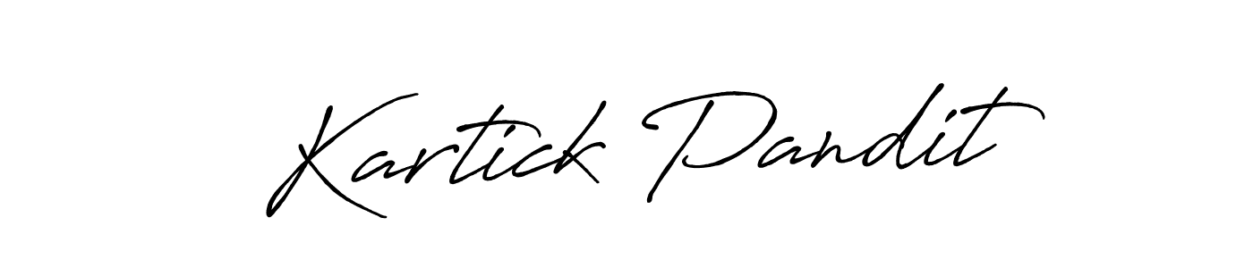Create a beautiful signature design for name Kartick Pandit. With this signature (Antro_Vectra_Bolder) fonts, you can make a handwritten signature for free. Kartick Pandit signature style 7 images and pictures png