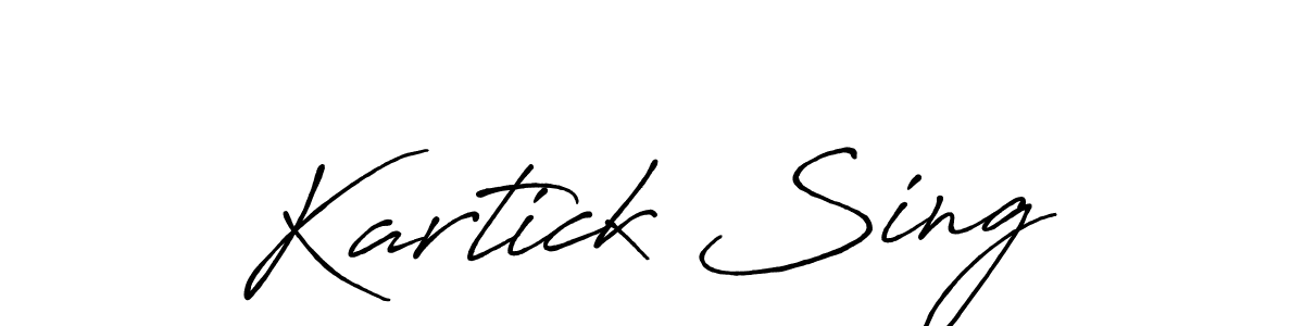 How to make Kartick Sing name signature. Use Antro_Vectra_Bolder style for creating short signs online. This is the latest handwritten sign. Kartick Sing signature style 7 images and pictures png