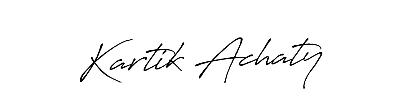 Antro_Vectra_Bolder is a professional signature style that is perfect for those who want to add a touch of class to their signature. It is also a great choice for those who want to make their signature more unique. Get Kartik Achaty name to fancy signature for free. Kartik Achaty signature style 7 images and pictures png