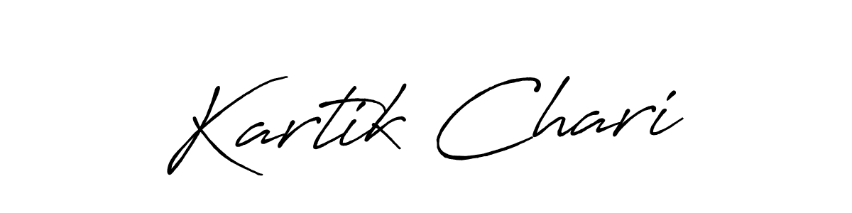 Make a beautiful signature design for name Kartik Chari. With this signature (Antro_Vectra_Bolder) style, you can create a handwritten signature for free. Kartik Chari signature style 7 images and pictures png