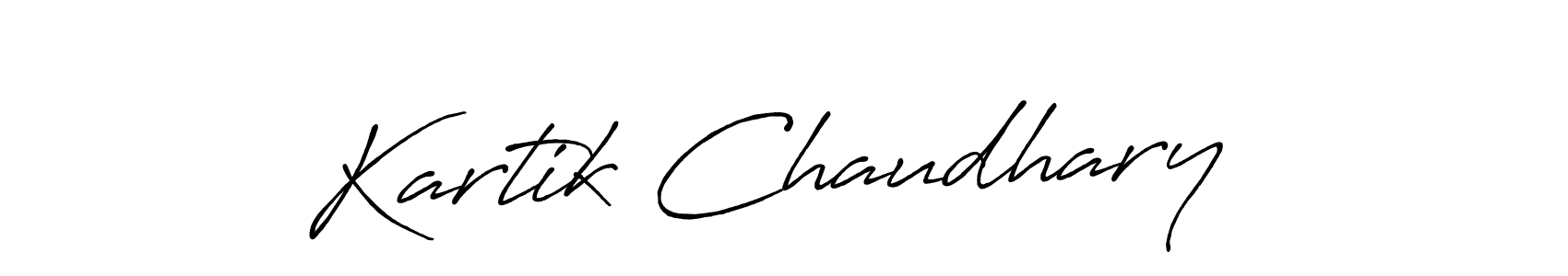 The best way (Antro_Vectra_Bolder) to make a short signature is to pick only two or three words in your name. The name Kartik Chaudhary  include a total of six letters. For converting this name. Kartik Chaudhary  signature style 7 images and pictures png