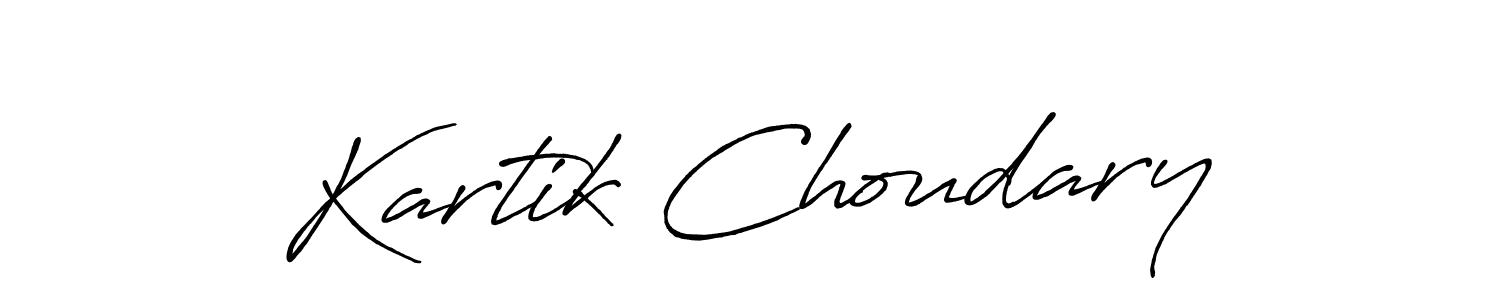 How to make Kartik Choudary name signature. Use Antro_Vectra_Bolder style for creating short signs online. This is the latest handwritten sign. Kartik Choudary signature style 7 images and pictures png