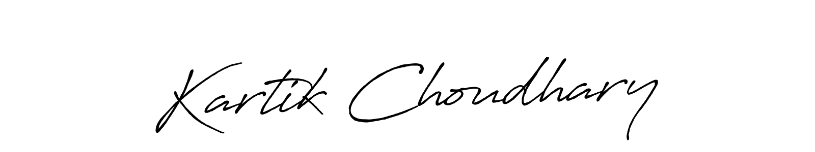 Make a beautiful signature design for name Kartik Choudhary. With this signature (Antro_Vectra_Bolder) style, you can create a handwritten signature for free. Kartik Choudhary signature style 7 images and pictures png