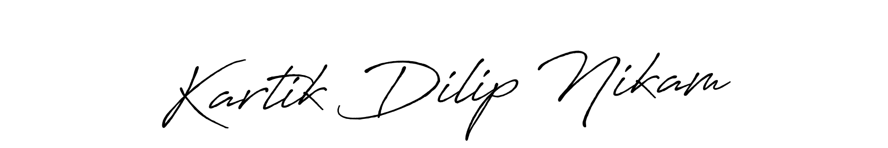 Kartik Dilip Nikam stylish signature style. Best Handwritten Sign (Antro_Vectra_Bolder) for my name. Handwritten Signature Collection Ideas for my name Kartik Dilip Nikam. Kartik Dilip Nikam signature style 7 images and pictures png