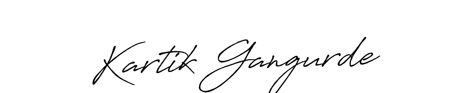 Create a beautiful signature design for name Kartik Gangurde. With this signature (Antro_Vectra_Bolder) fonts, you can make a handwritten signature for free. Kartik Gangurde signature style 7 images and pictures png