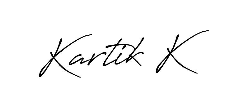 It looks lik you need a new signature style for name Kartik K. Design unique handwritten (Antro_Vectra_Bolder) signature with our free signature maker in just a few clicks. Kartik K signature style 7 images and pictures png