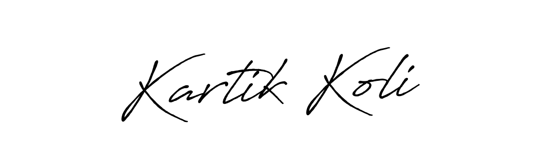 How to make Kartik Koli signature? Antro_Vectra_Bolder is a professional autograph style. Create handwritten signature for Kartik Koli name. Kartik Koli signature style 7 images and pictures png