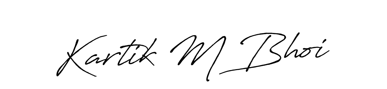 The best way (Antro_Vectra_Bolder) to make a short signature is to pick only two or three words in your name. The name Kartik M Bhoi include a total of six letters. For converting this name. Kartik M Bhoi signature style 7 images and pictures png