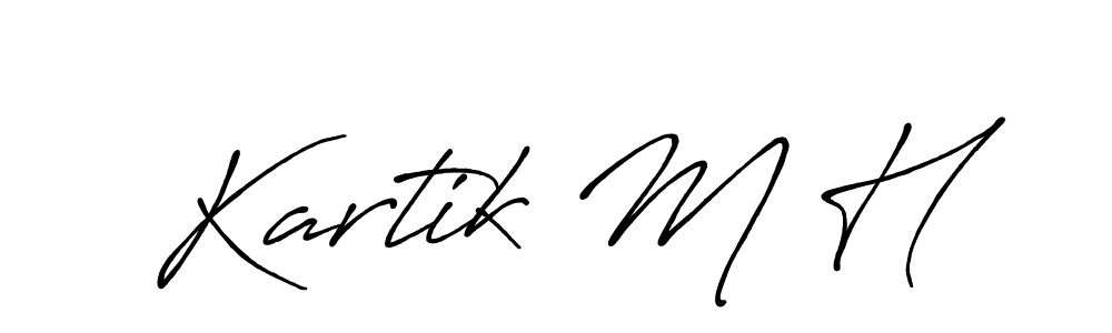 This is the best signature style for the Kartik M H name. Also you like these signature font (Antro_Vectra_Bolder). Mix name signature. Kartik M H signature style 7 images and pictures png